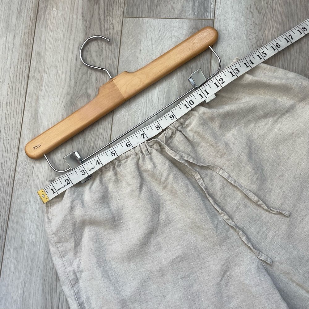 Linen Pullon Pants straight leg womens Beige (small) minimalist natural classic - Picture 4 of 6
